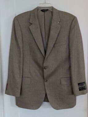 Jos A Bank Signature Blazer 42R Imperial Blend Silk Camel Hair Herringbone NWT